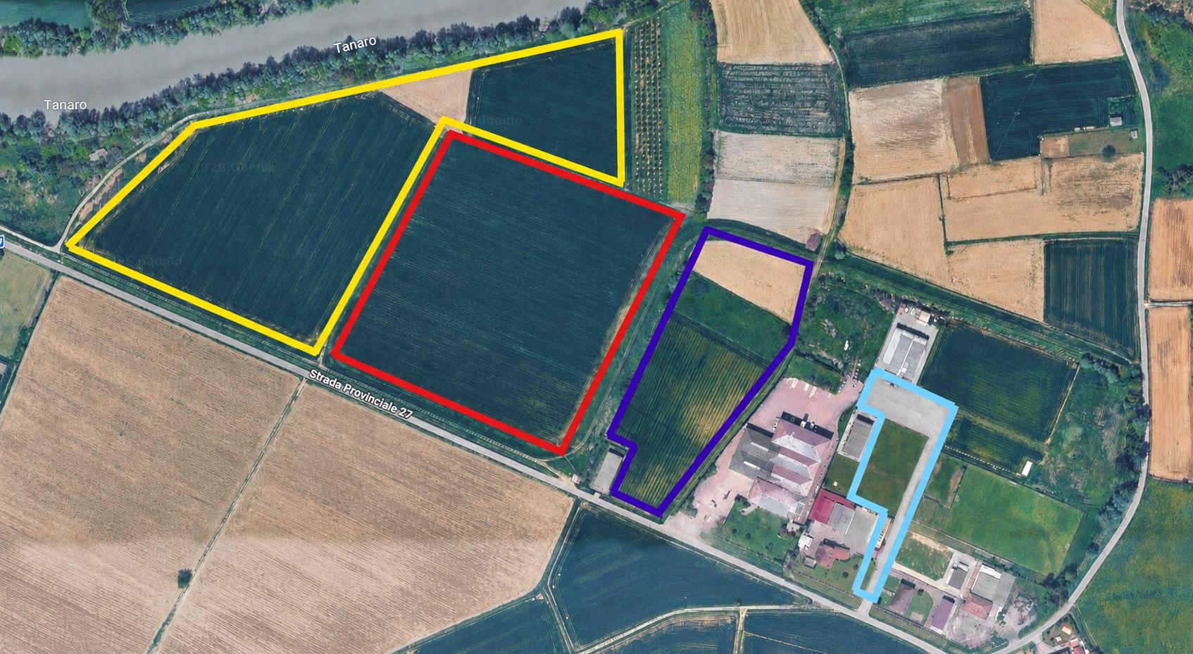 Mappa dell'evento Memorial ASEL Race con le aree colorate: pista, paddock, parcheggi e area street food